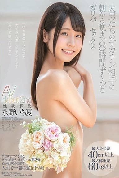 永野いち夏 AV debut 2nd 性・欲・解・放 最大身長差40cm以上最大体重差60kg以上 大男たちのデカチン相手に朝から晩まで8時間 ず~っとガリバーセックス! STARS-127